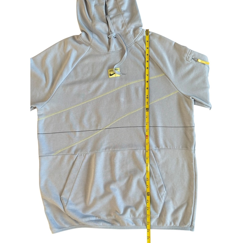 Nike Dri-FIT Fleece Pullover Fitness Hoodie Blue Whisper Swoosh Zip Pocket L - Picture 7 of 10